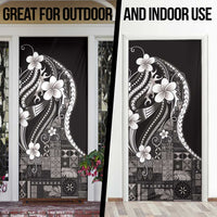 Samoa Siapo Tribal Pattern Door Cover Black Polynesian Plumeria Tapa Motif LT9 - Polynesian Pride