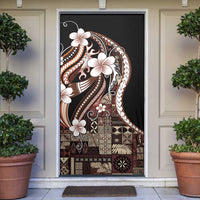 Samoa Siapo Tribal Pattern Door Cover Brown Polynesian Plumeria Tapa Motif LT9 Brown - Polynesian Pride