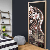 Samoa Siapo Tribal Pattern Door Cover Brown Polynesian Plumeria Tapa Motif LT9 - Polynesian Pride