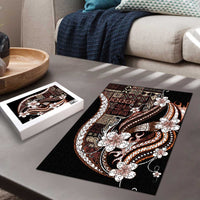 Samoa Siapo Tribal Pattern Puzzle Brown Polynesian Plumeria Tapa Motif
