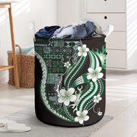 Samoa Siapo Tribal Pattern Laundry Basket Forest Green Polynesian Plumeria Tapa Motif LT9 Green - Polynesian Pride