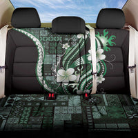 Samoa Siapo Tribal Pattern Back Car Seat Cover Forest Green Polynesian Plumeria Tapa Motif