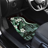 Samoa Siapo Tribal Pattern Car Mats Forest Green Polynesian Plumeria Tapa Motif