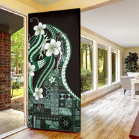 Samoa Siapo Tribal Pattern Door Cover Forest Green Polynesian Plumeria Tapa Motif LT9 - Polynesian Pride