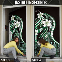 Samoa Siapo Tribal Pattern Door Cover Forest Green Polynesian Plumeria Tapa Motif LT9 - Polynesian Pride