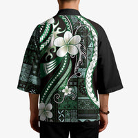 Samoa Siapo Tribal Pattern Kimono Forest Green Polynesian Plumeria Tapa Motif LT9 - Polynesian Pride