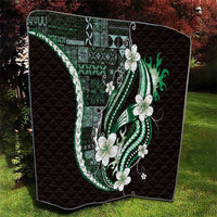Samoa Siapo Tribal Pattern Quilt Forest Green Polynesian Plumeria Tapa Motif LT9 - Polynesian Pride