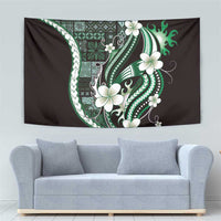 Samoa Siapo Tribal Pattern Tapestry Forest Green Polynesian Plumeria Tapa Motif