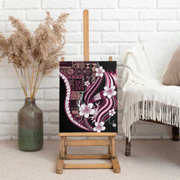 Samoa Siapo Tribal Pattern Canvas Wall Art Violet Polynesian Plumeria Tapa Motif