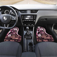 Samoa Siapo Tribal Pattern Car Mats Violet Polynesian Plumeria Tapa Motif