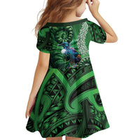 Tui Bird Koru Silver Fern Aotearoa Family Matching Off Shoulder Maxi Dress and Hawaiian Shirt