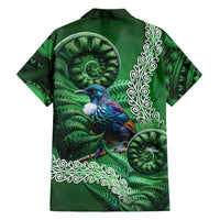 Tui Bird Koru Silver Fern Aotearoa Family Matching Off Shoulder Short Dress and Hawaiian Shirt