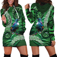 Tui Bird Koru Silver Fern Aotearoa Hoodie Dress LT9 - Polynesian Pride