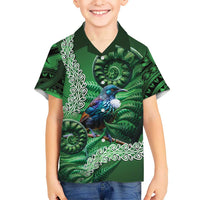 Tui Bird Koru Silver Fern Aotearoa Kid Hawaiian Shirt
