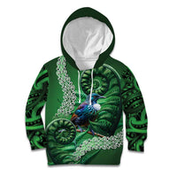 Tui Bird Koru Silver Fern Aotearoa Kid Hoodie