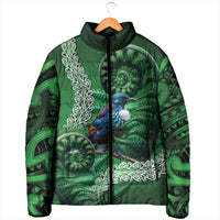 Tui Bird Koru Silver Fern Aotearoa Padded Jacket