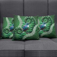 Tui Bird Koru Silver Fern Aotearoa Pillow Cover