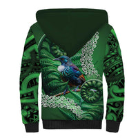 Tui Bird Koru Silver Fern Aotearoa Sherpa Hoodie LT9 - Polynesian Pride