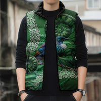 Tui Bird Koru Silver Fern Aotearoa Sleeveless Puffer Jacket LT9 - Polynesian Pride