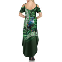 Tui Bird Koru Silver Fern Aotearoa Summer Maxi Dress
