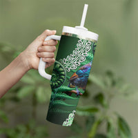 Tui Bird Koru Silver Fern Aotearoa Tumbler With Handle