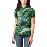 Tui Bird Koru Silver Fern Aotearoa Women Polo Shirt