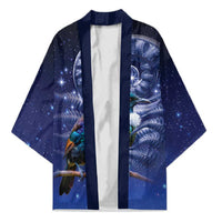 Tui Bird Matariki Galaxy Kimono Koru Silver Fern Aotearoa