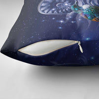 Tui Bird Matariki Galaxy Pillow Cover Koru Silver Fern Aotearoa