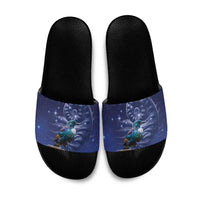 Tui Bird Matariki Galaxy Slide Sandals Koru Silver Fern Aotearoa LT9 Galaxy - Polynesian Pride