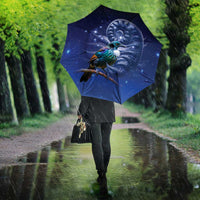 Tui Bird Matariki Galaxy Umbrella Koru Silver Fern Aotearoa