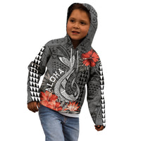 Hawaii Fish Hook Kid Hoodie Polynesian Vintage Vibes LT9 - Polynesian Pride