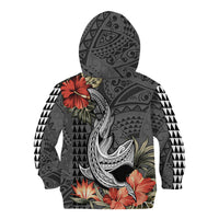 Hawaii Shark Tattoo Kid Hoodie Polynesian Vintage Vibes LT9 - Polynesian Pride
