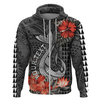 Custom Hawaii Fish Hook Hoodie Polynesian Vintage Vibes LT9 Zip Hoodie Black - Polynesian Pride