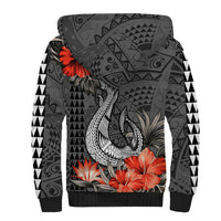 Personalised Hawaii Fish Hook Sherpa Hoodie Polynesian Vintage Vibes LT9 - Polynesian Pride