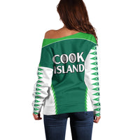 Polynesian Pride Cook Islands Rugby Off Shoulder Sweater No1 LT9 - Polynesian Pride