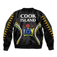 Polynesian Pride Cook Islands Sleeve Zip Bomber Jacket Tribal Wave Style LT9 - Polynesian Pride
