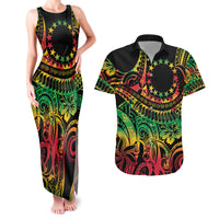 Cook Islands 15 Stars Couples Matching Tank Maxi Dress and Hawaiian Shirt Kuki Airani Polynesian Tribal Wave Tattoo LT9 Reggae - Polynesian Pride