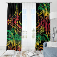 Cook Islands 15 Stars Window Curtain Kuki Airani Polynesian Tribal Wave Tattoo