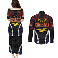Kiribati 45th Anniversary Independence Day Couples Matching Puletasi and Long Sleeve Button Shirt Since 1979 LT9 - Polynesian Pride