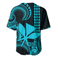 Custom King Kamehameha Day Hawaii Baseball Jersey Paradise of the Pacific Tribal Kakau - Aqua LT9 - Polynesian Pride