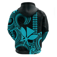 Custom King Kamehameha Day Hawaii Hoodie Paradise of the Pacific Tribal Kakau Aqua LT9 - Polynesian Pride