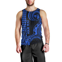Custom King Kamehameha Day Hawaii Men Tank Top Paradise of the Pacific Tribal Kakau - Blue LT9 - Polynesian Pride