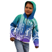 Custom King Kamehameha Day Hawaii Kid Hoodie Paradise of the Pacific Tribal Kakau - Gradient LT9 - Polynesian Pride