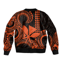 Custom King Kamehameha Day Hawaii Bomber Jacket Paradise of the Pacific Tribal Kakau - Orange LT9 - Polynesian Pride