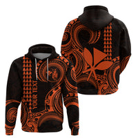 Custom King Kamehameha Day Hawaii Hoodie Paradise of the Pacific Tribal Kakau Orange LT9 - Polynesian Pride