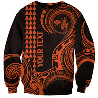 Custom King Kamehameha Day Hawaii Sweatshirt Paradise of the Pacific Tribal Kakau - Orange LT9 Unisex Orange - Polynesian Pride