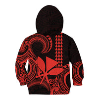 Custom King Kamehameha Day Hawaii Kid Hoodie Paradise of the Pacific Tribal Kakau - Red LT9 - Polynesian Pride