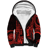 Custom King Kamehameha Day Hawaii Sherpa Hoodie Paradise of the Pacific Tribal Kakau - Red LT9 Unisex Red - Polynesian Pride