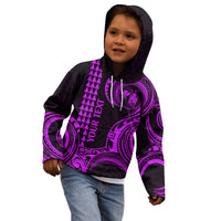 King Kamehameha Day Hawaii Kid Hoodie Paradise of the Pacific Tribal Kakau - Purple LT9 - Polynesian Pride