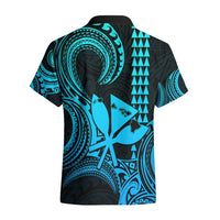 King Kamehameha Day Hawaii Hawaiian Shirt Paradise of the Pacific Tribal Kakau with Kanaka Maoli - Aqua LT9 - Polynesian Pride